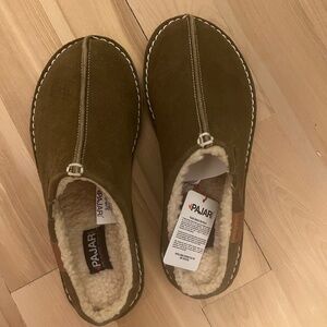 Pajar Men’s Brown Suede Shearling-Lined Slip-On Loafers